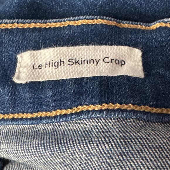 FRAME SZ 26 Le High Skinny Crop Jeans Distressed Zip-Fly Mid-Rise Fray Gaby Wash - Picture 8 of 11